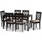 Baxton Studio Verner Sand Upholstered Dark Brown Finished 7-Piece Wood Dining Set 170-10531-10519 - alternate 1